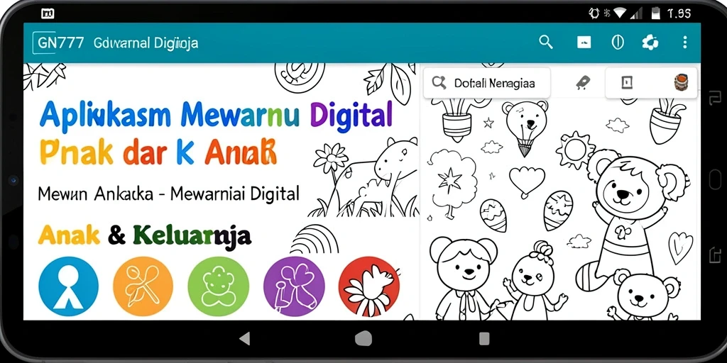 Antarmuka GN777 yang menarik dengan beragam pilihan gambar mewarnai.