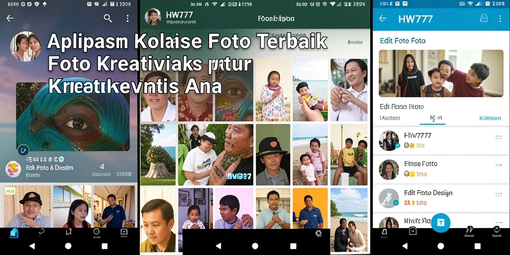 Tampilan antarmuka pengguna HW777 dengan fungsi Kolase Foto yang intuitif.