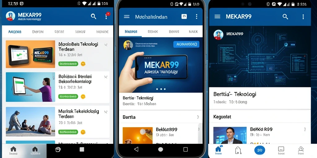 Antarmuka aplikasi MEKAR99 yang modern dan informatif.