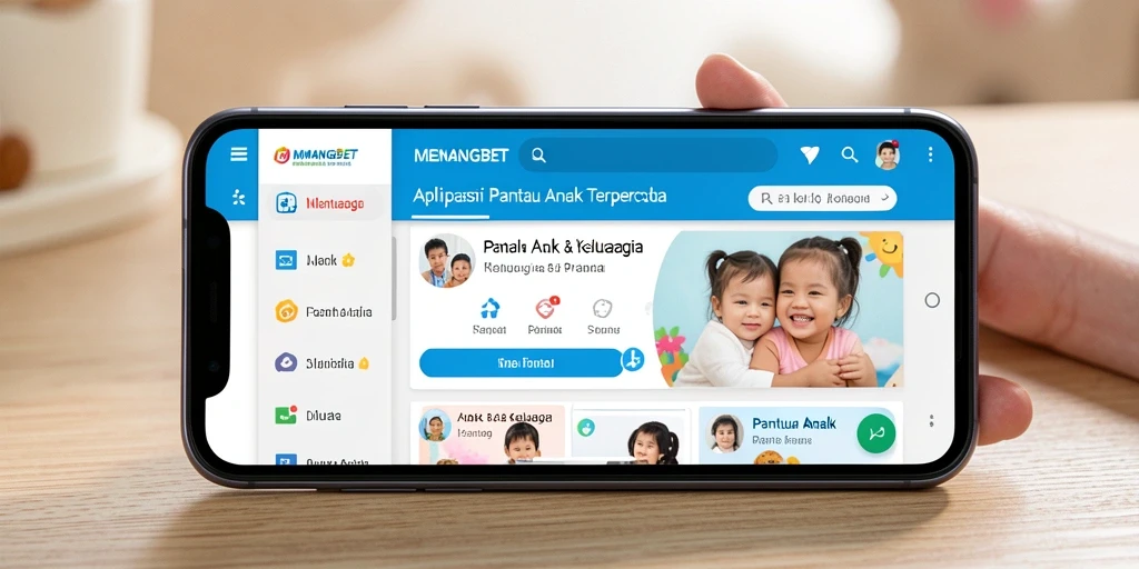 Tampilan antarmuka aplikasi MENANGBET untuk pantau anak.