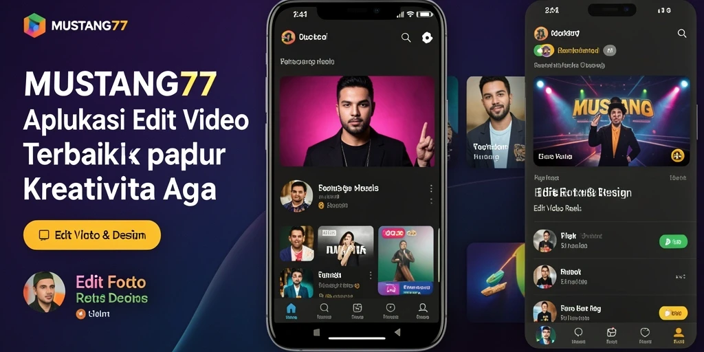 Antarmuka MUSTANG77 untuk edit Video Reels yang intuitif dan menarik.