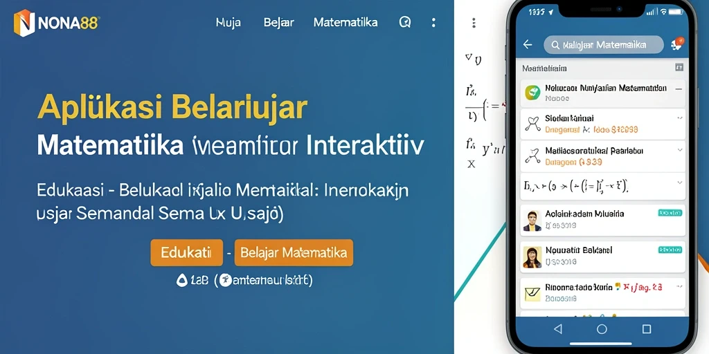Tampilan antarmuka aplikasi NONA88 untuk belajar matematika.