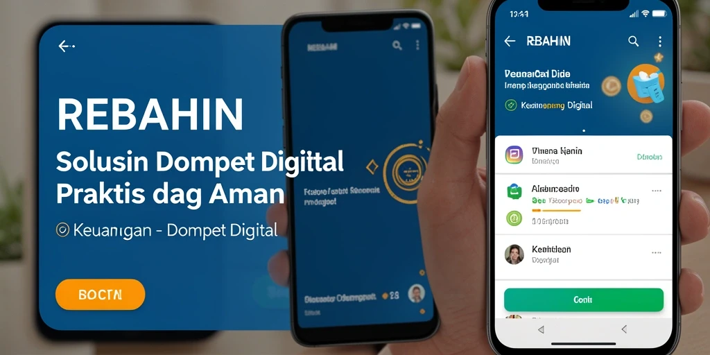Tampilan antarmuka utama REBAHIN yang user-friendly untuk transaksi Dompet Digital.