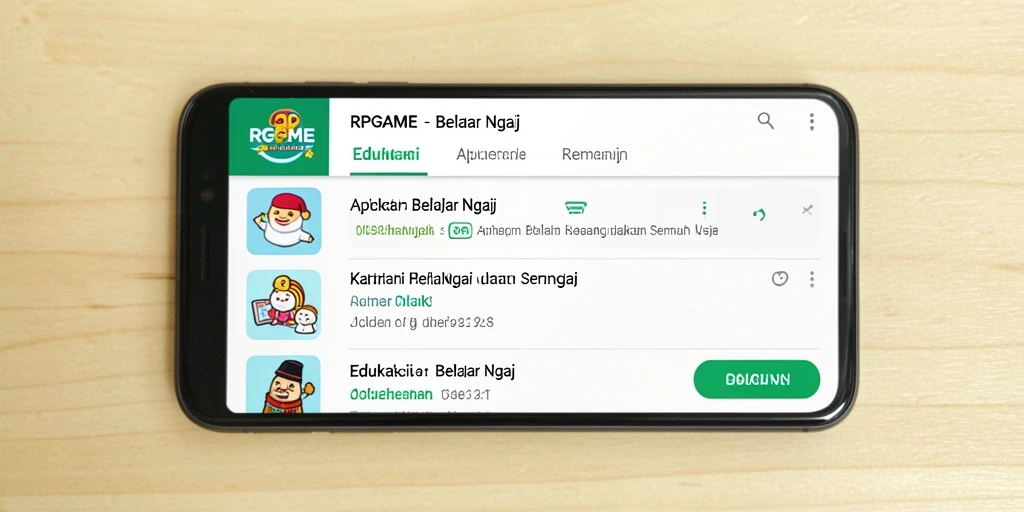 Antarmuka RPGAME yang intuitif dan menarik untuk belajar ngaji.